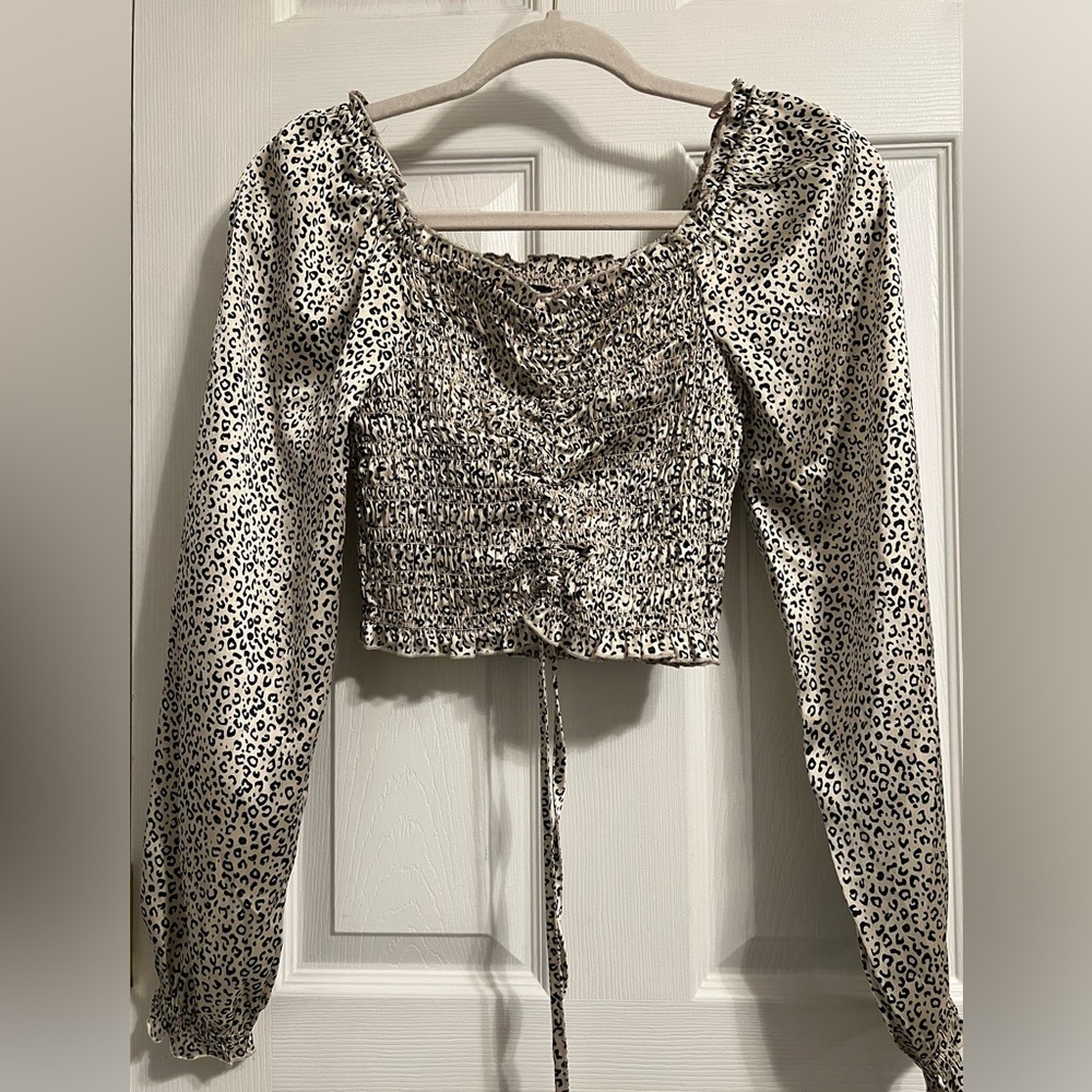 Japna Leopard Print Long Sleeve Women's Top